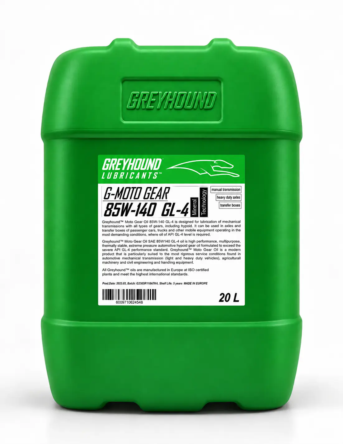 Greyhound G-Moto 85W140 GL4 Gear Oil 20L