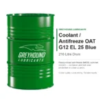 Greyhound Coolant / Antifreeze OAT G12 EL 25 Blue 210L Drum